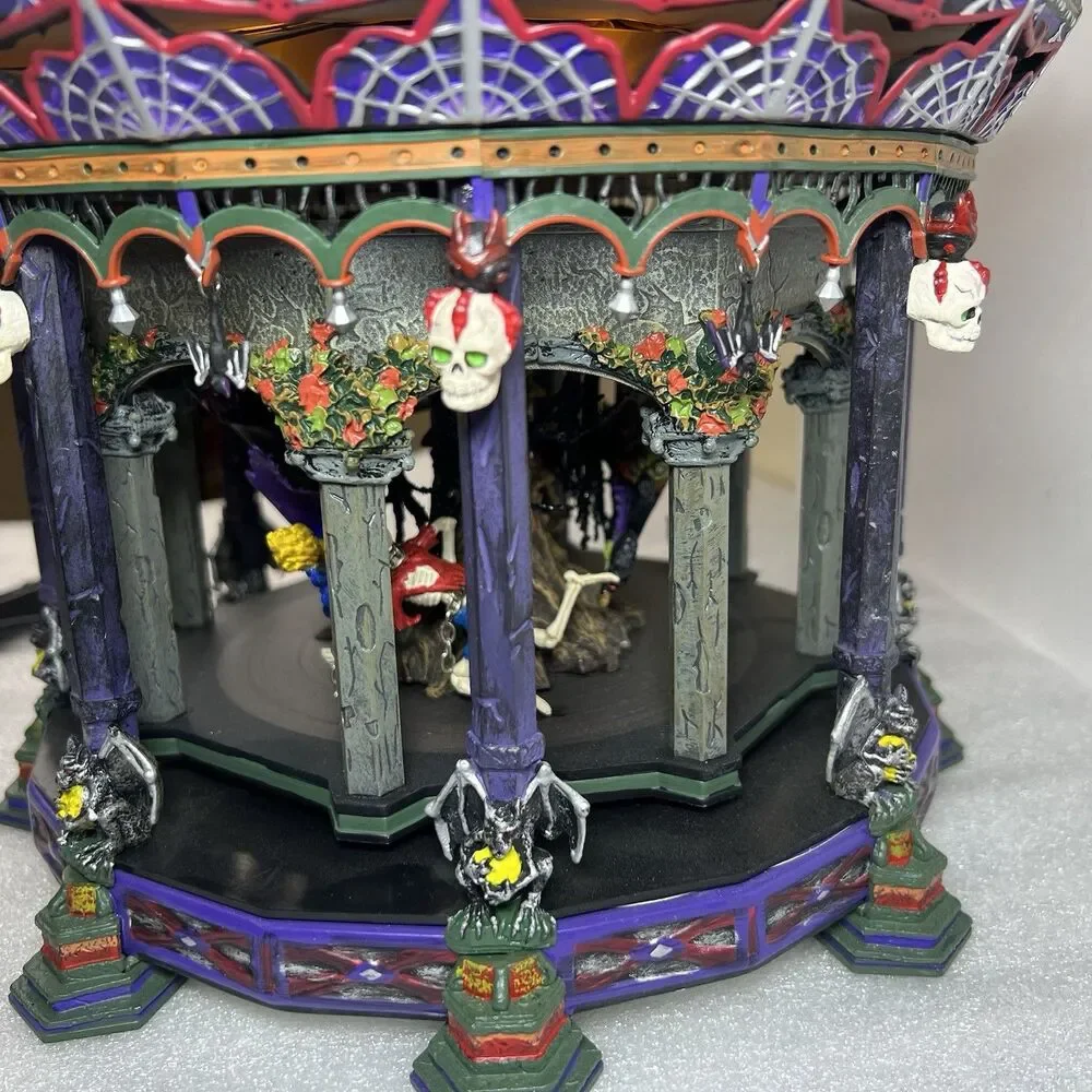 WORKING Dept. 56 Halloween 2002 Ghostly Carousel #56.55317 Spins Lights Sounds